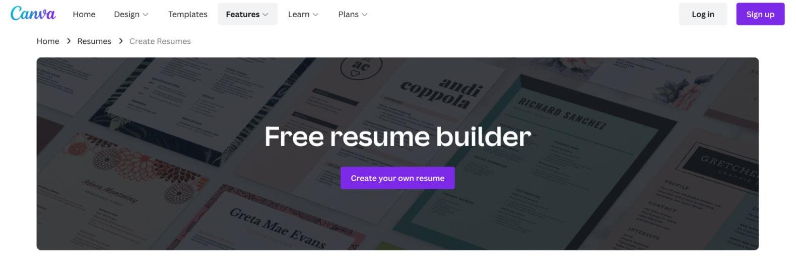 Example of a CTA button on Canva
